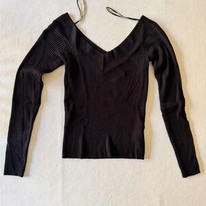 H&M Dark Gray Ribbed Knit Sweater